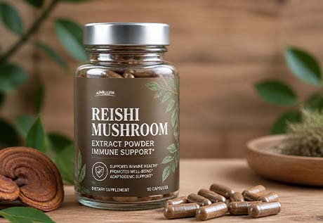 AMULYN Reishi Mushroom Powder For Immune Support Capsules